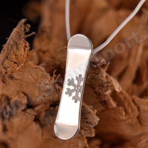 Srebrny naszyjnik SilverSurf Snowboard Snowflake M biały